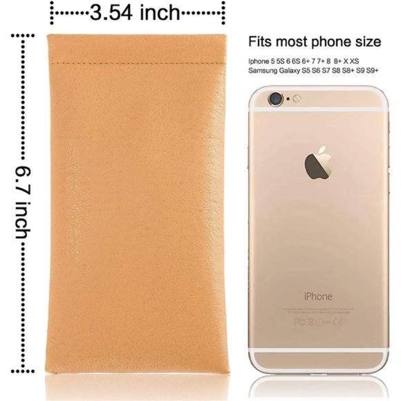 Squeeze Leather Sunglasses Pouch - 3 Pack Spring Storage Glasses Pouch Holder - Picture 6 of 6